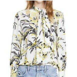Diane Von Furstenburg Silk Avalon Floral High Neck Bow Blouse 4